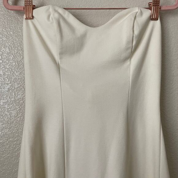 Amanda Uprichard Dress Womens Small Cream Strapless Knit Mini Bridal Cocktail - Picture 4 of 13